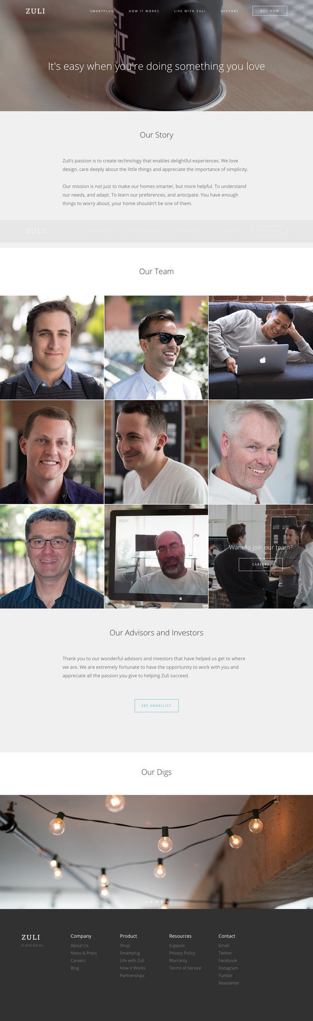 Zuli - About Page Design