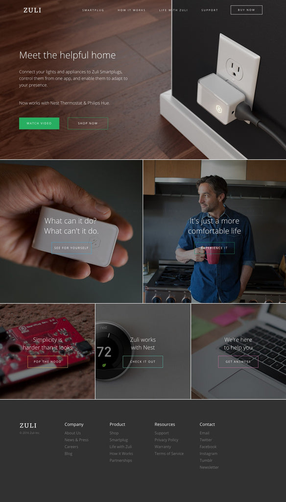 Zuli - Home Page Design