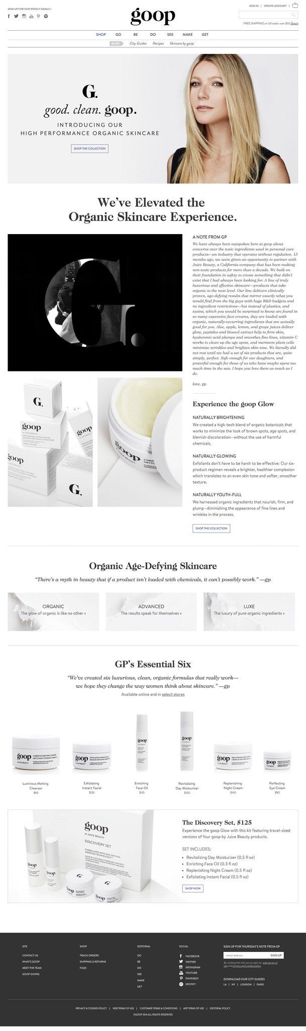 Goop - About Page Design