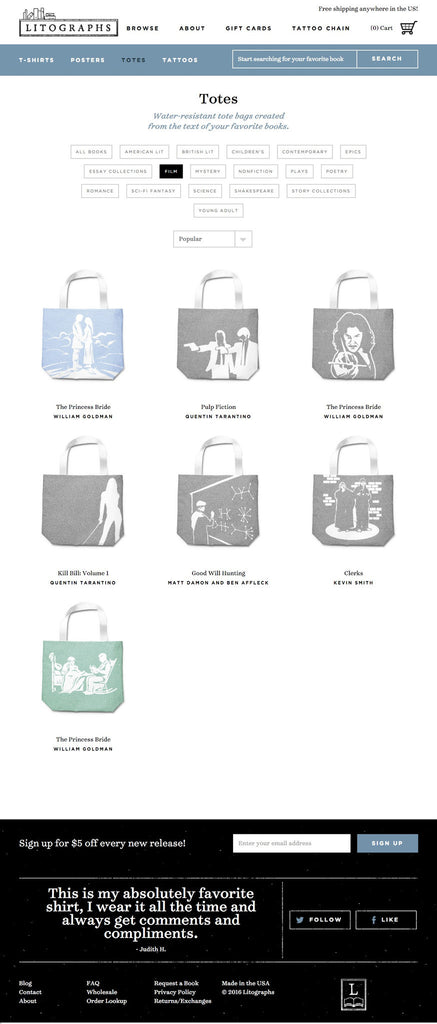 Litographs - Collection Page Design